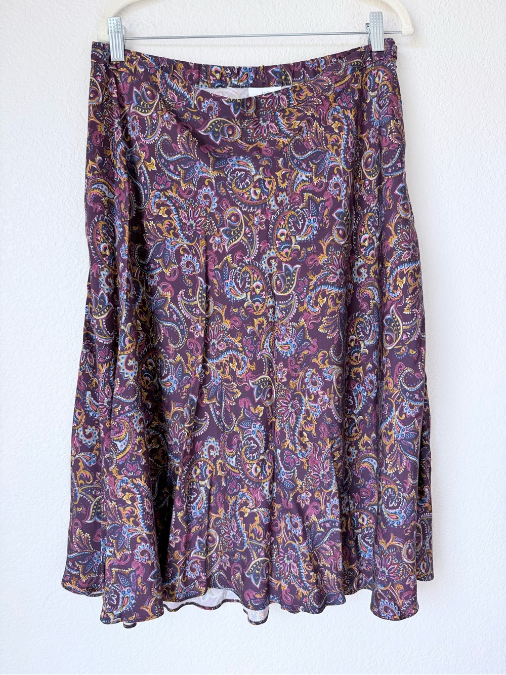 J. Jill MP Plum Paisley Midi A-Line Skirt ECOVERO Viscose Boho Whimsigoth